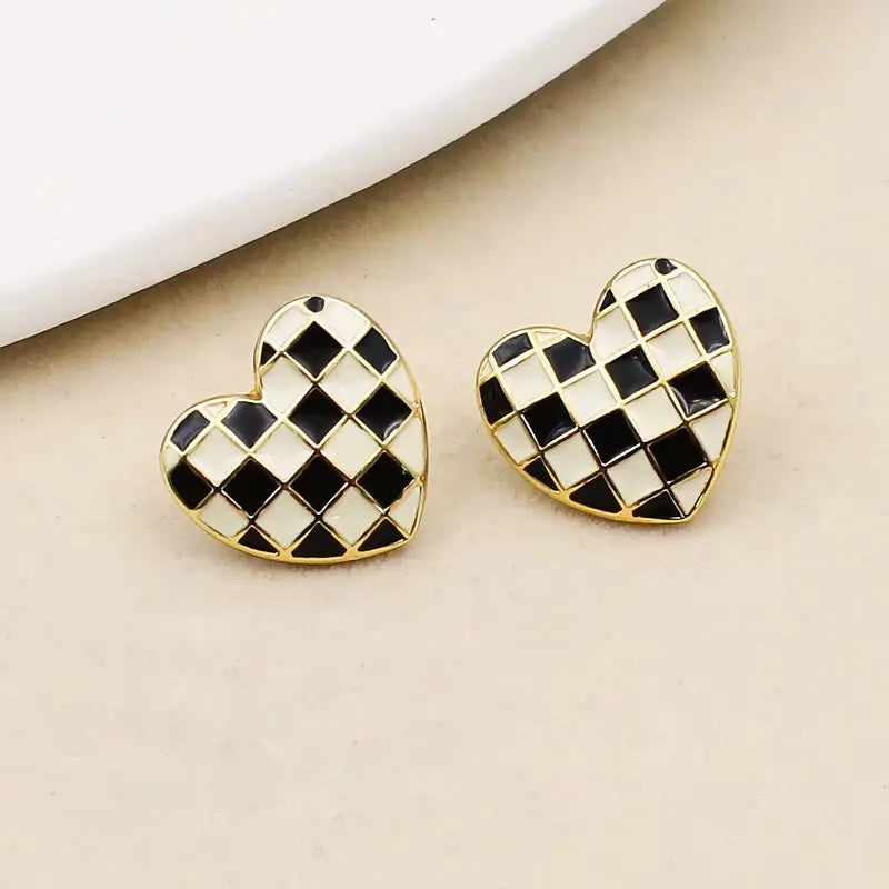 Check Heart Studs