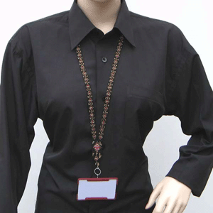 Black/Gold/Red Cross Lanyard Id Holder