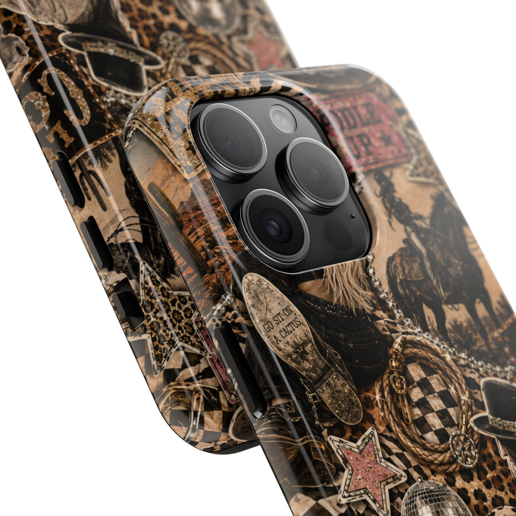 Western Collage Tough Phone Case — Cowboy Rodeo Lucky You Design