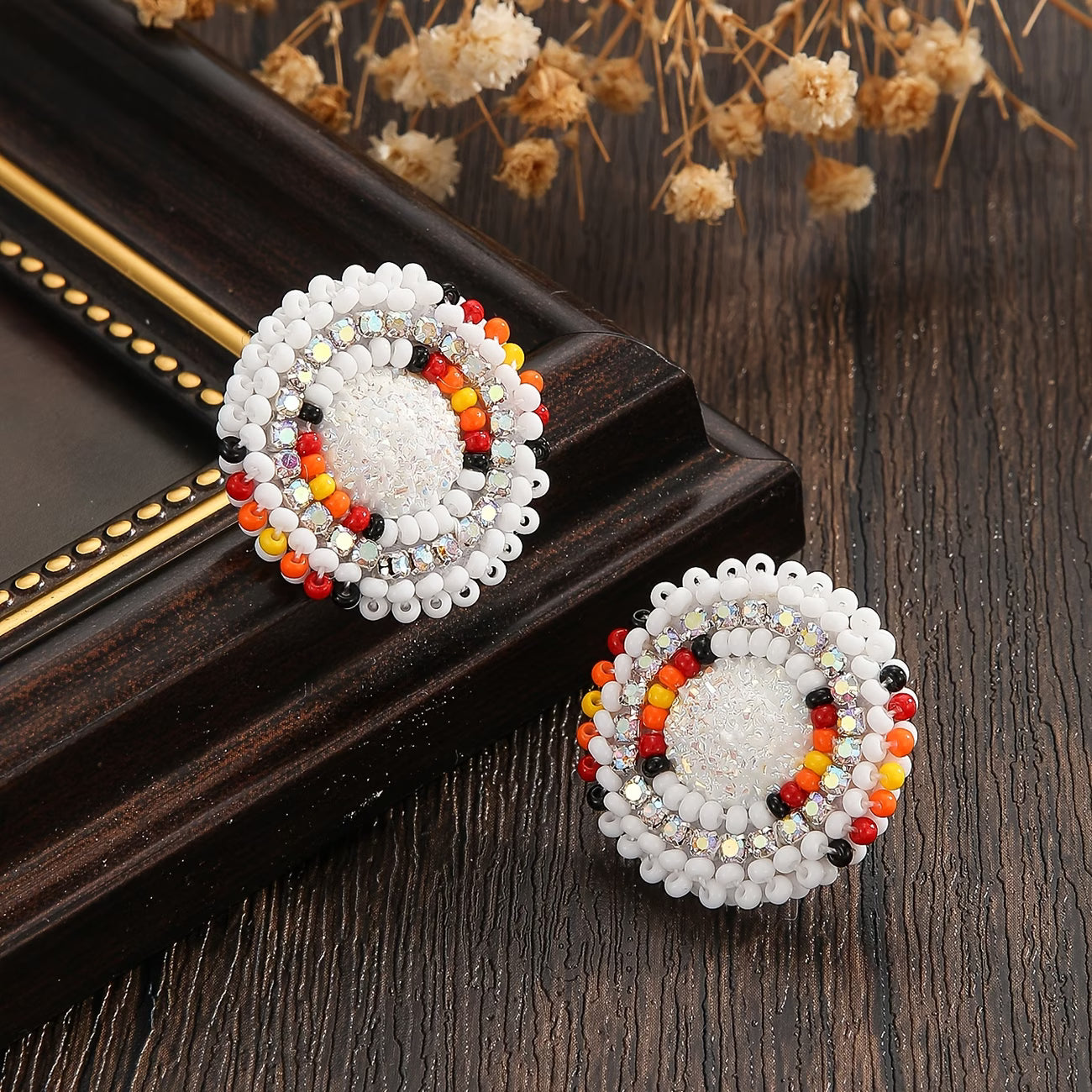 Flashy Beaded Studs