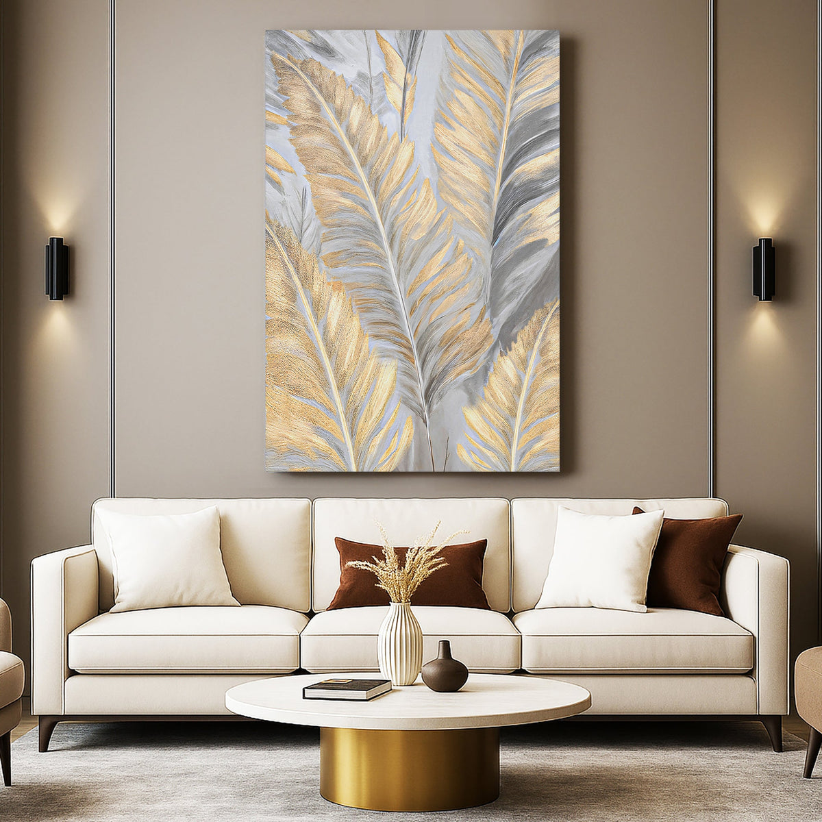 Luxury Gold and Silver Leaf Wall Art