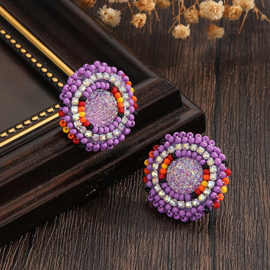 Flashy Beaded Studs