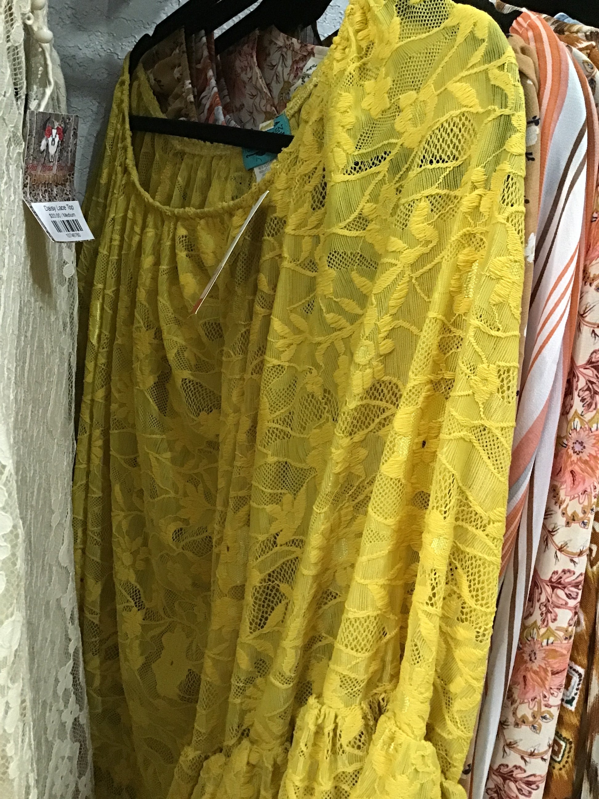 Yellow bell sleeve top