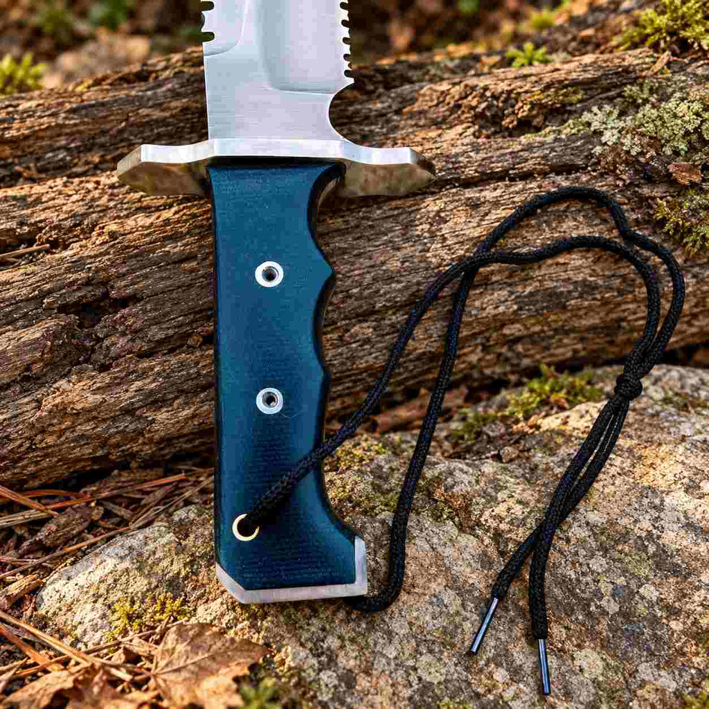 Hand Forged 5160 Spring Steel Bowie Knife with Black Micarta Handle