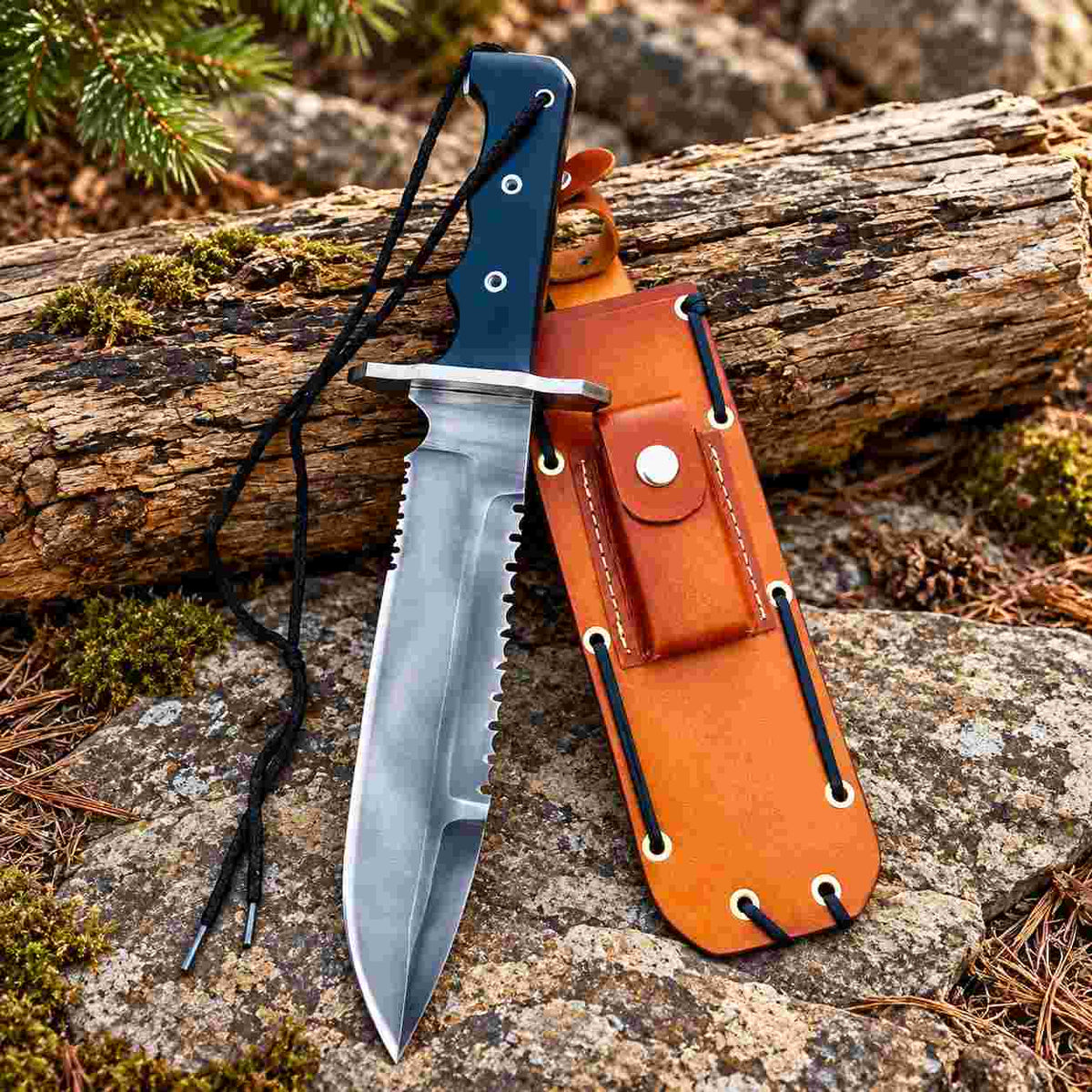 Hand Forged 5160 Spring Steel Bowie Knife with Black Micarta Handle