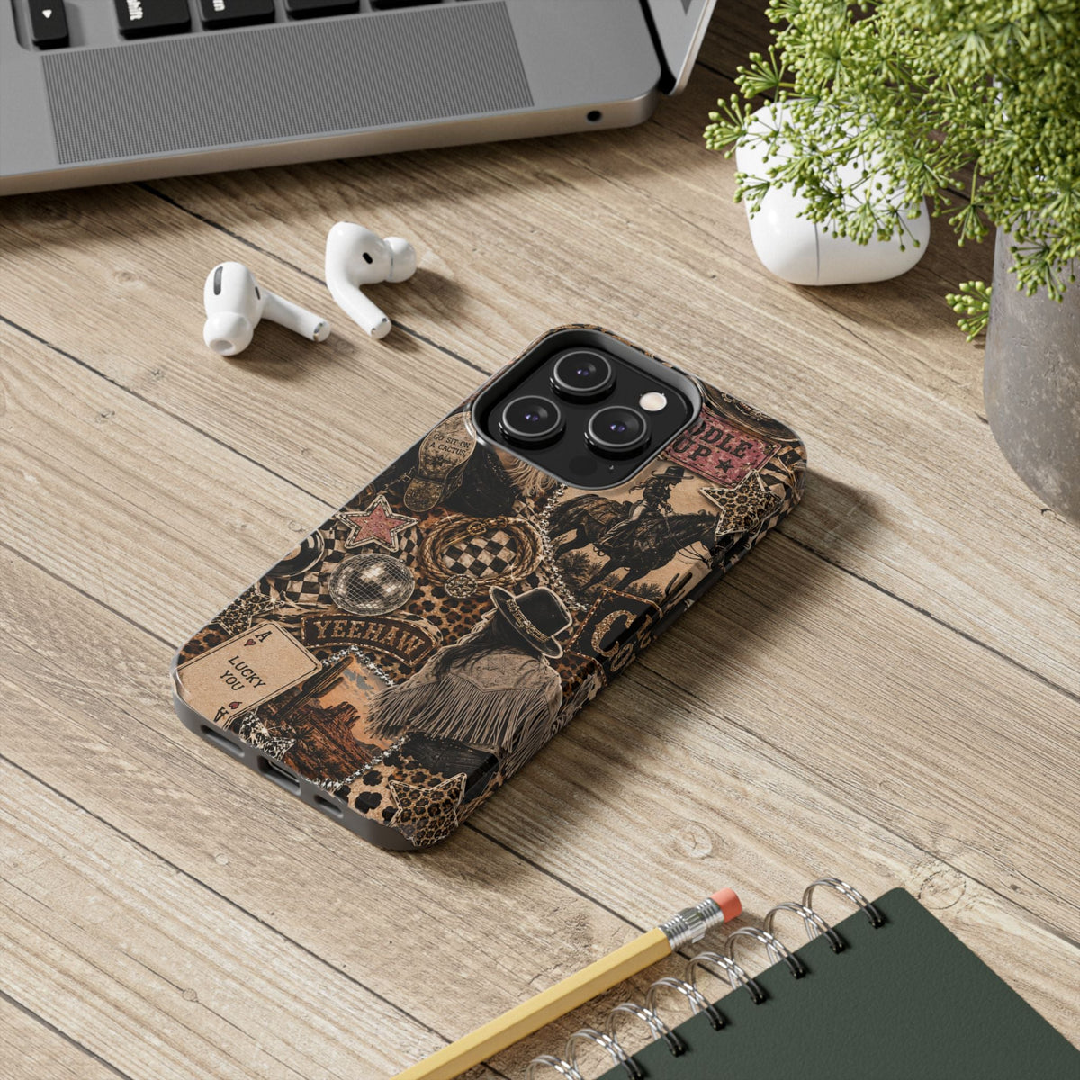Western Collage Tough Phone Case — Cowboy Rodeo Lucky You Design