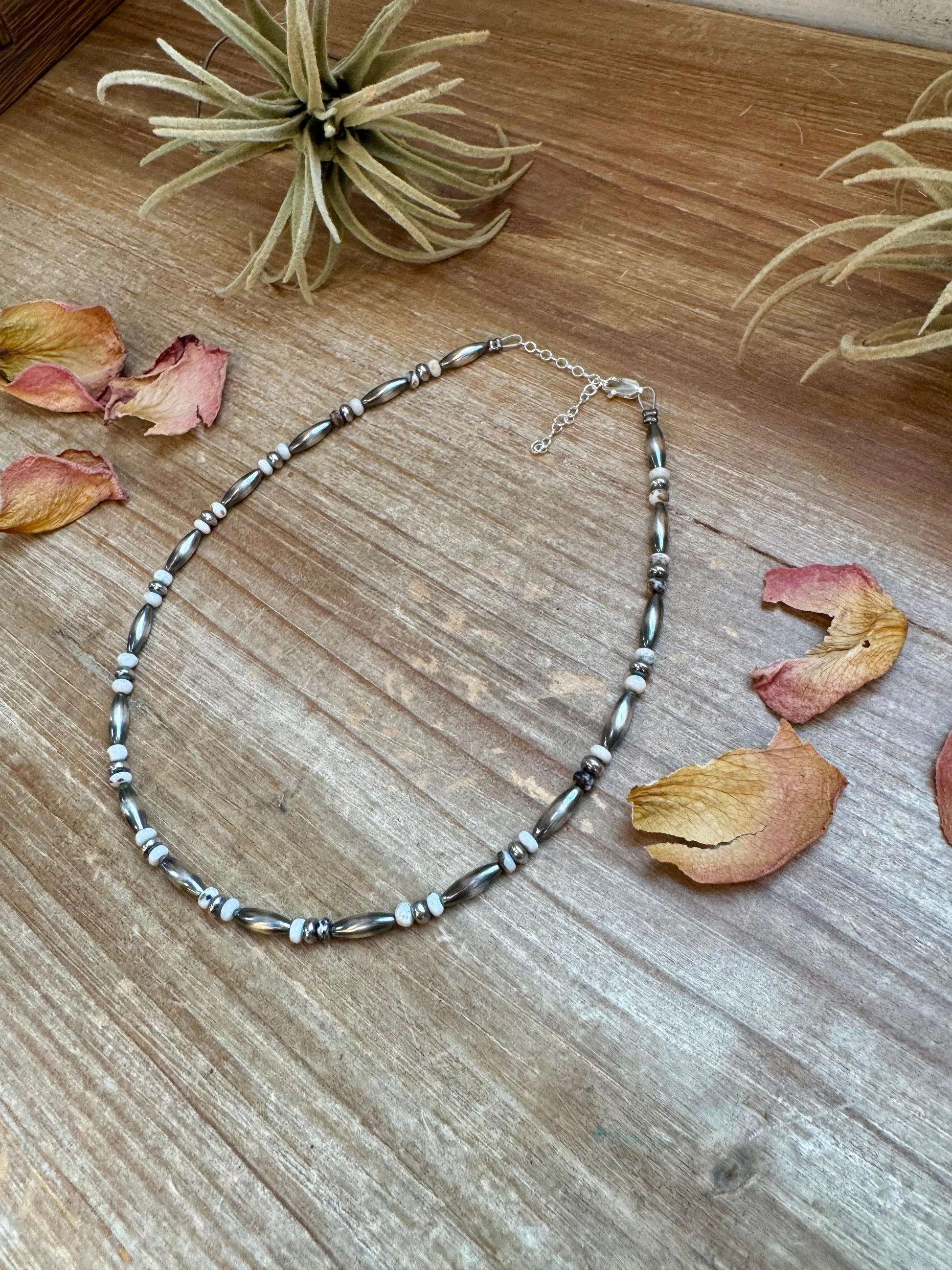White Buffalo Torpedo choker Sterling Silver Pearls
