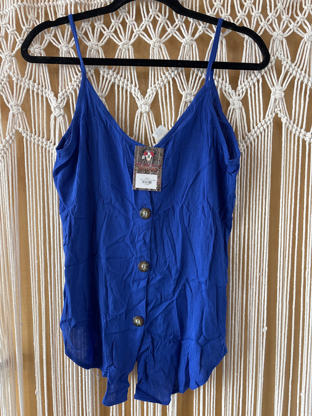 Blue Button Down Tank