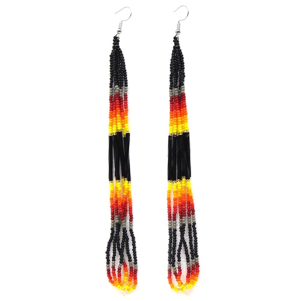Black Fire Loop Hook Earrings