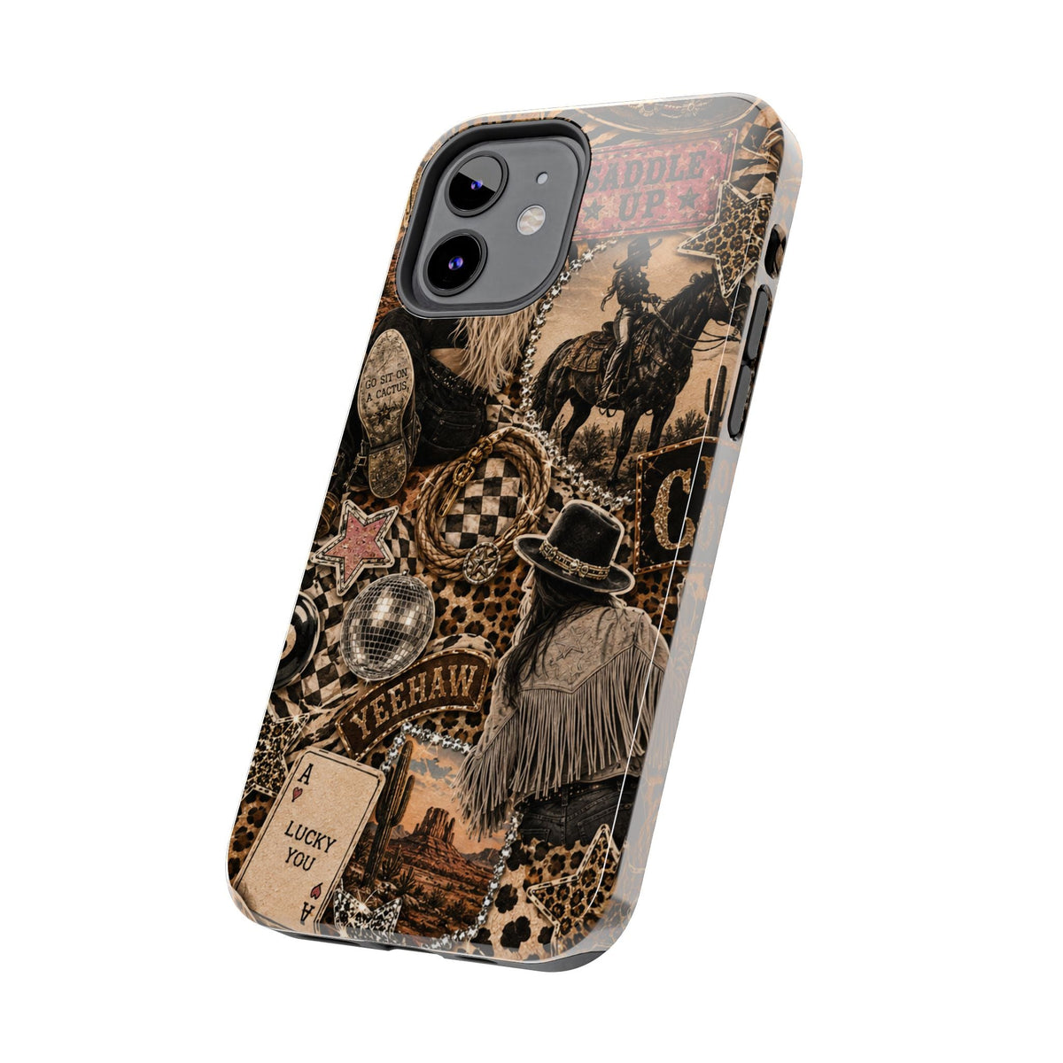 Western Collage Tough Phone Case — Cowboy Rodeo Lucky You Design