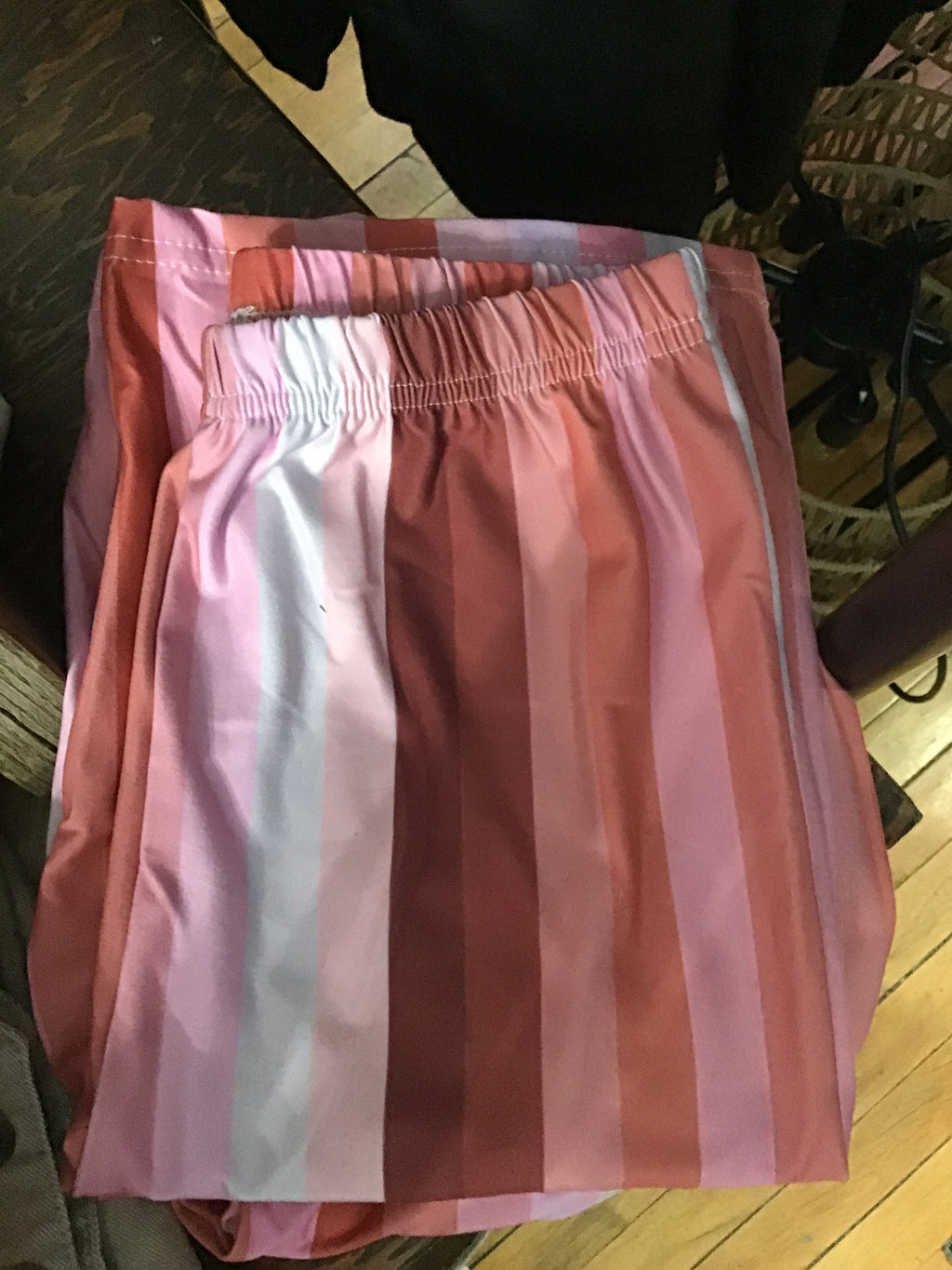 Striped pink biker shorts