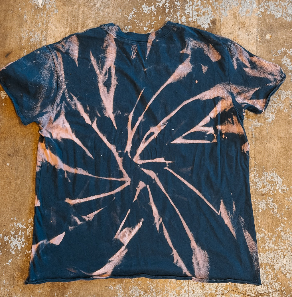 Upcycled Def Leppard Leopard Bleached Band Tee (Size L)