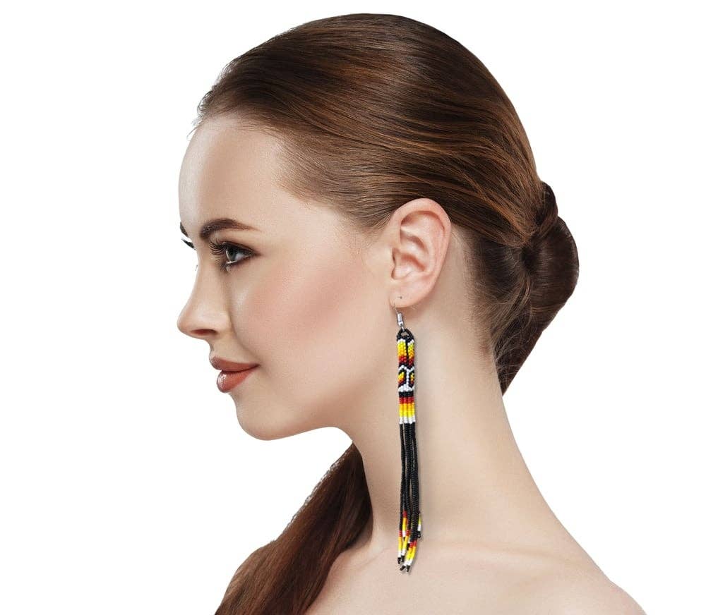 Black Long Tassel Earrings
