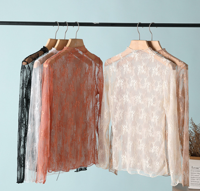 Floral Lace Sheer Mesh Layering see through Top