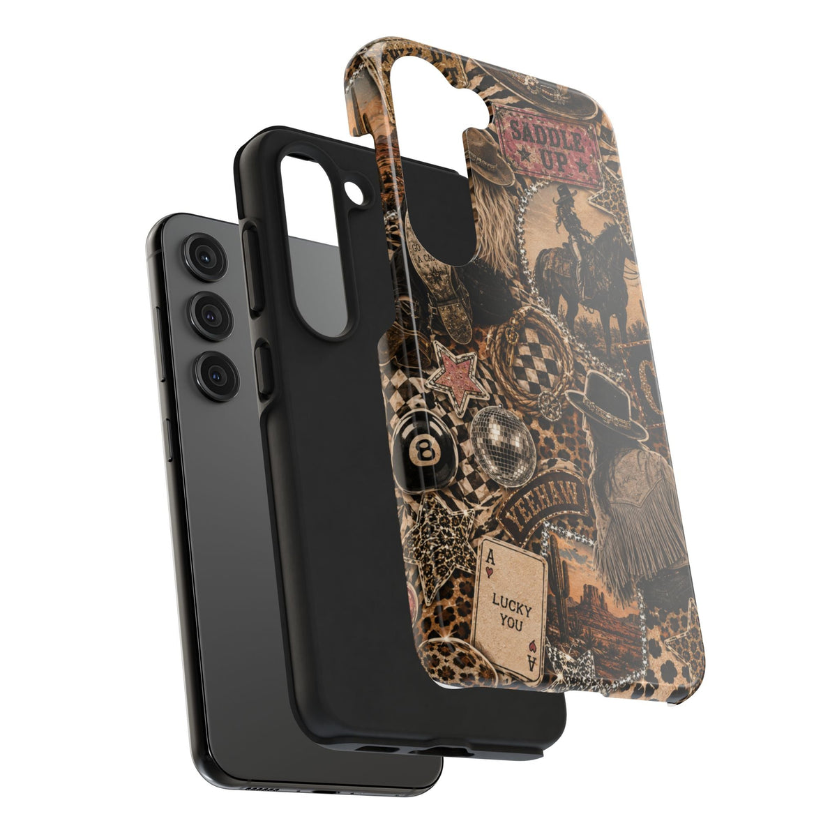 Western Collage Tough Phone Case — Cowboy Rodeo Lucky You Design