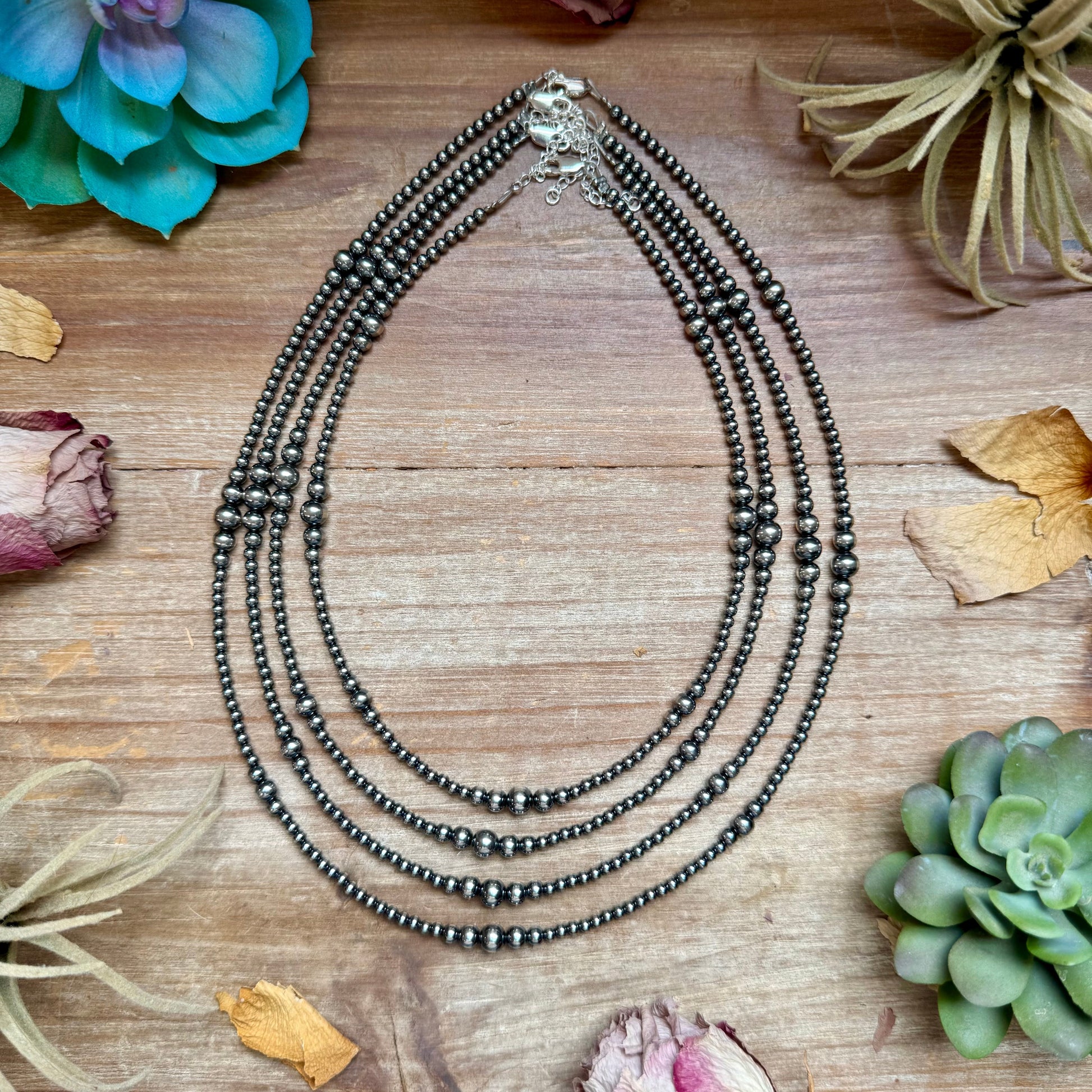 3mm 18 inch Graduated Sterling Silver Pearl Necklace
