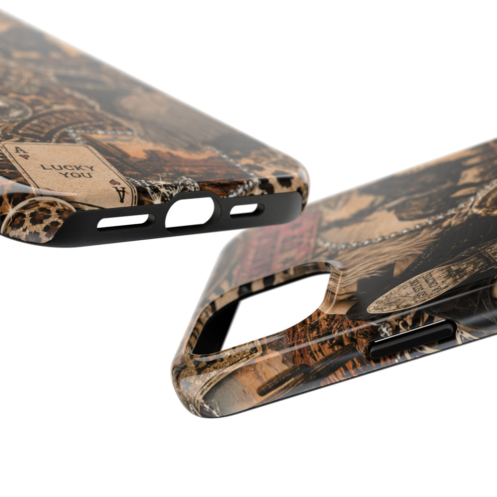 Western Collage Tough Phone Case — Cowboy Rodeo Lucky You Design