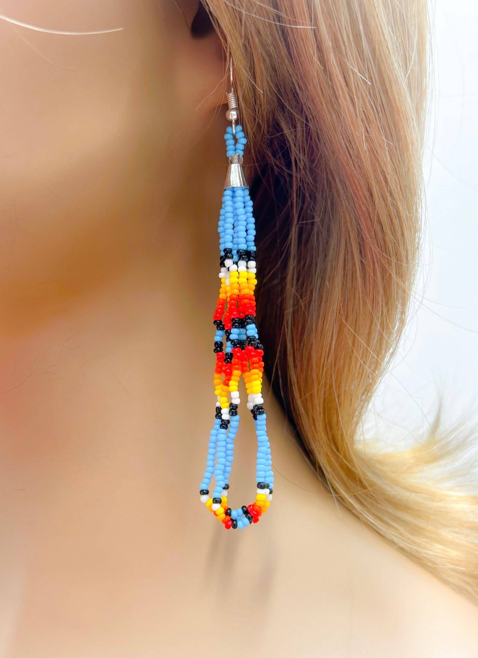 Cyan Blue hook earrings