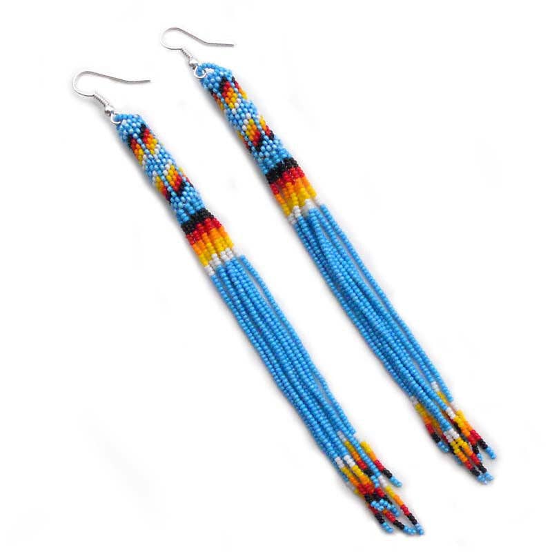 Cyan Tassel Earrings