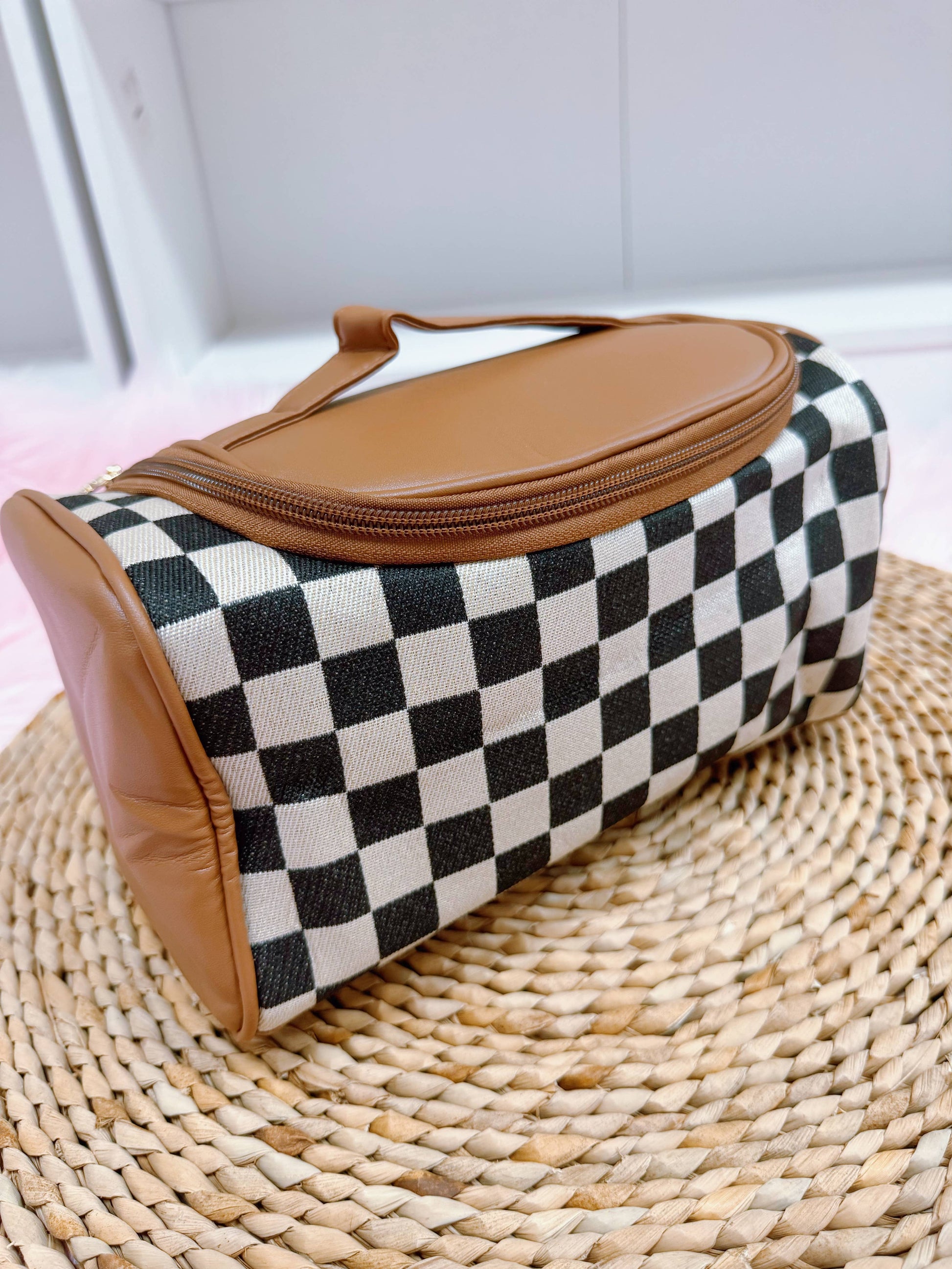 Checkered Toiletry Bag