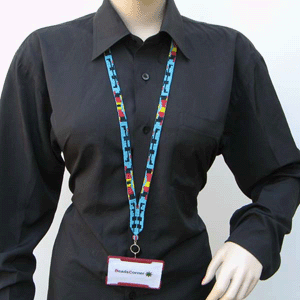 Turq/Red/Black/Yellow Id Holder Lanyard
