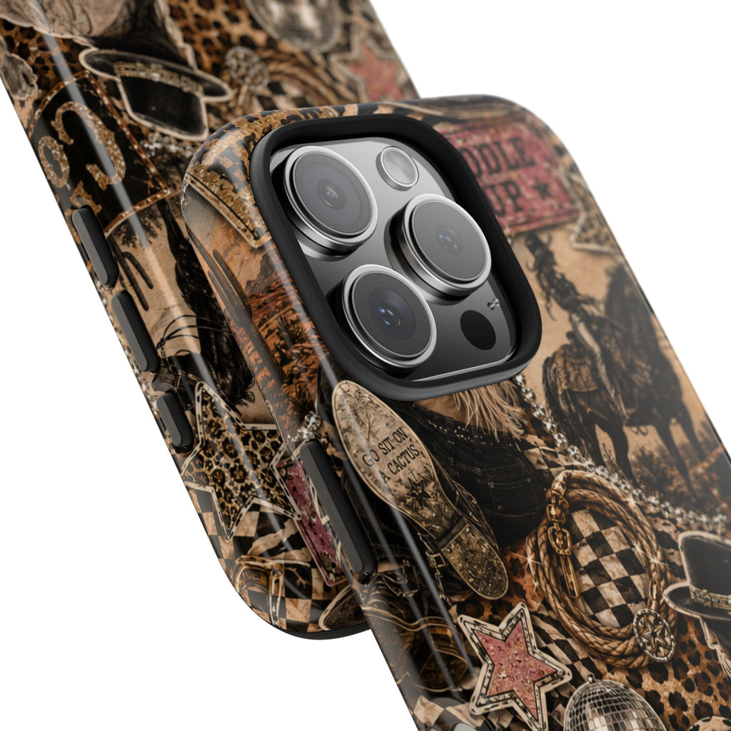 Western Collage Tough Phone Case — Cowboy Rodeo Lucky You Design