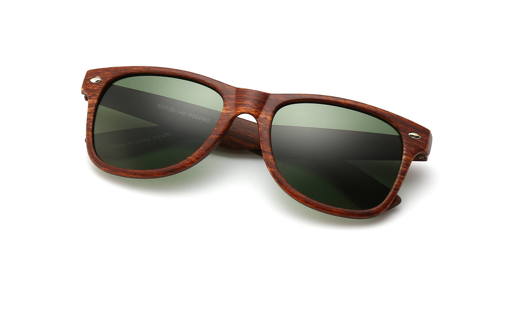 Polarized Wood Prints Square Sunglasses