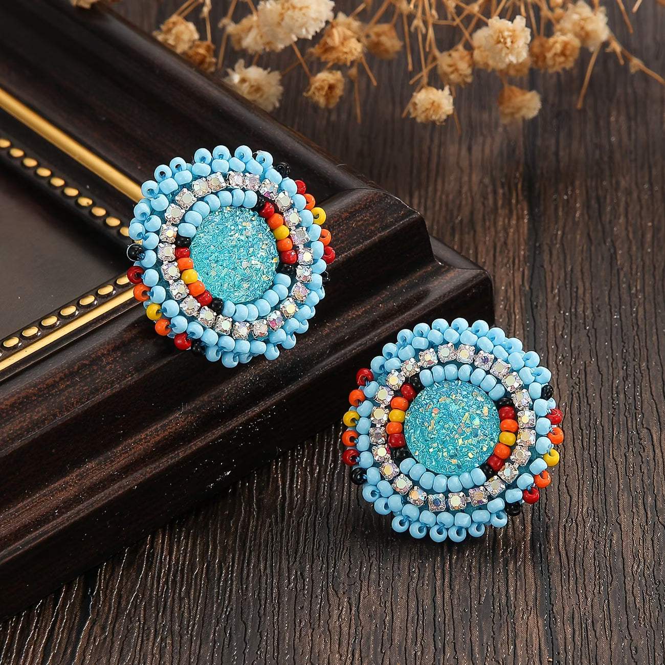 Flashy Beaded Studs