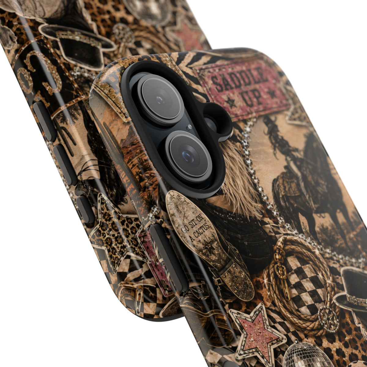 Western Collage Tough Phone Case — Cowboy Rodeo Lucky You Design