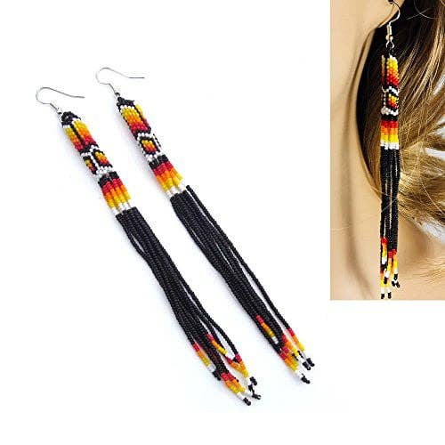 Black Long Tassel Earrings