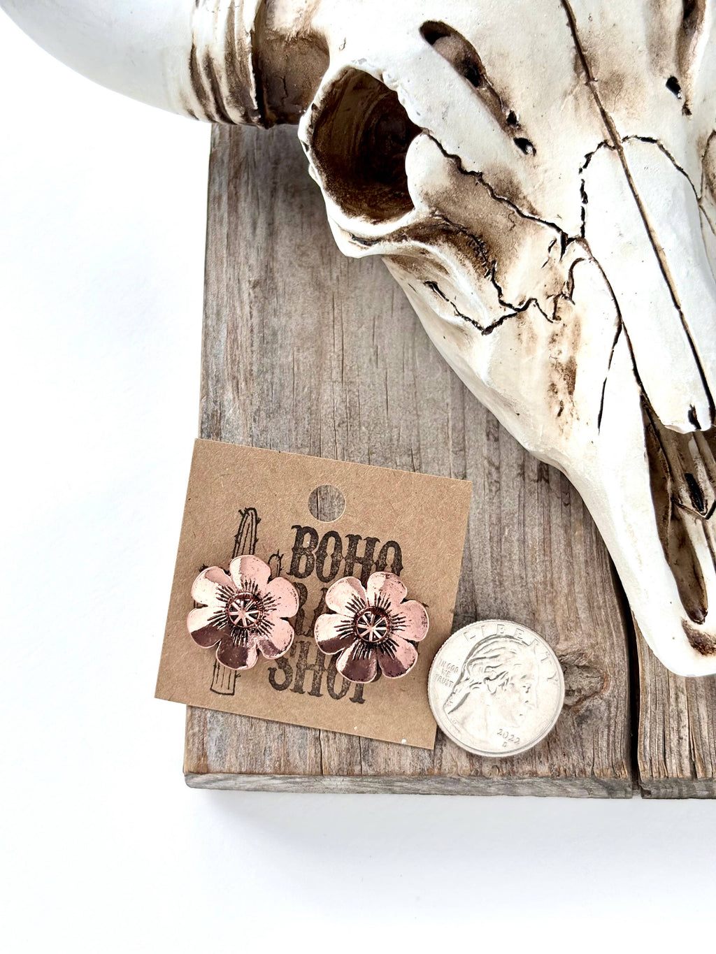 Western Style Flower Stud Earrings