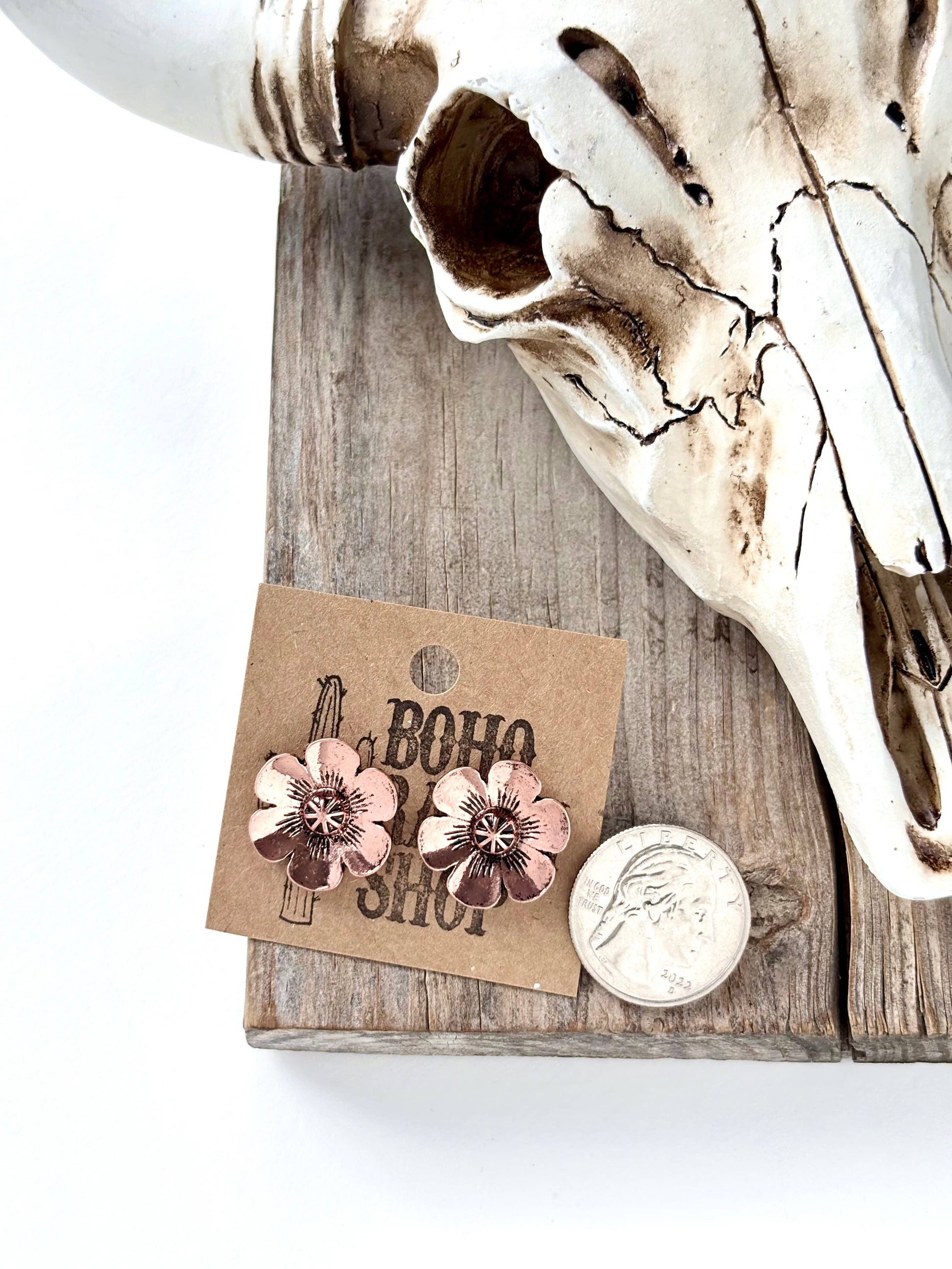 Western Style Flower Stud Earrings