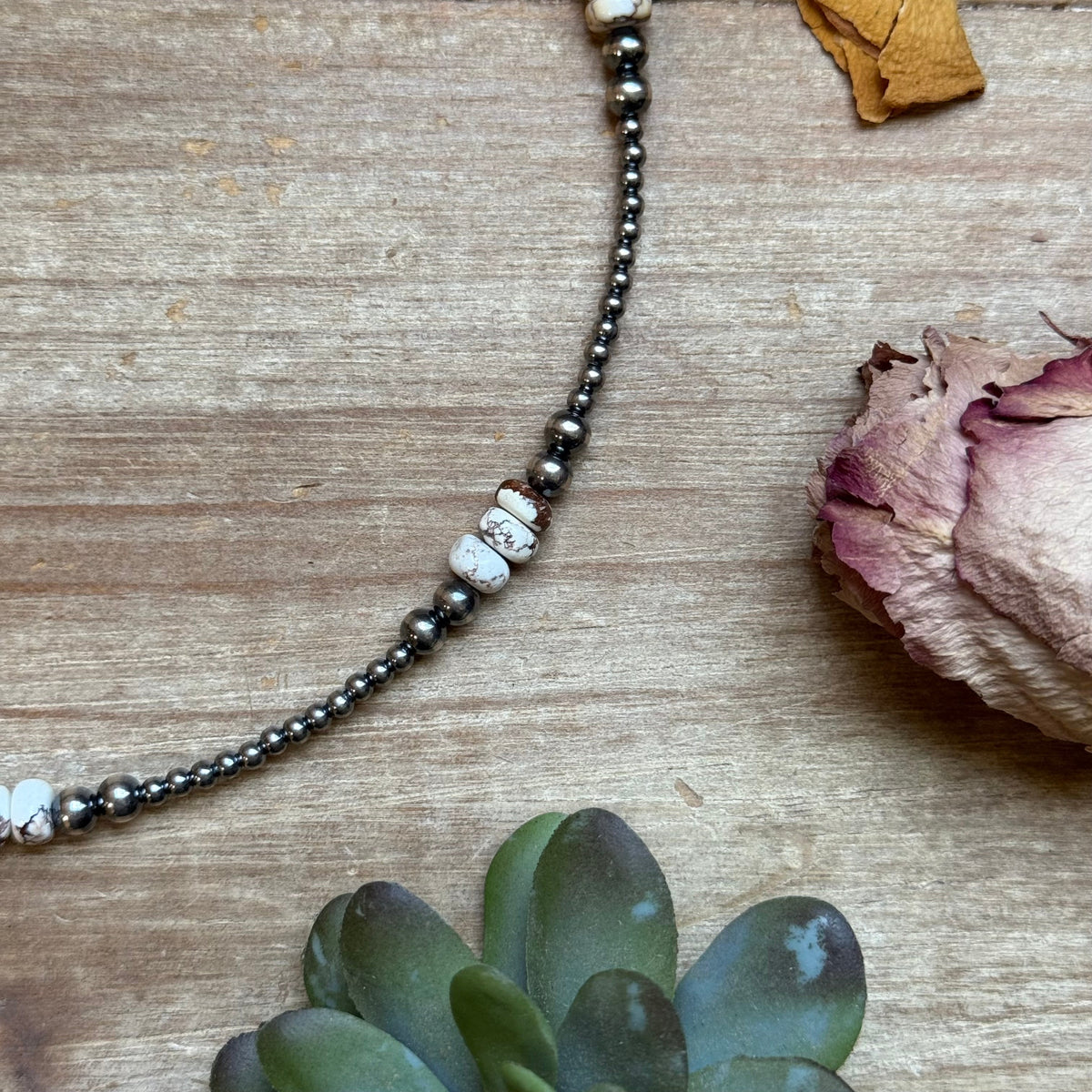 Wild Horse & Sterling Silver Pearl Necklace