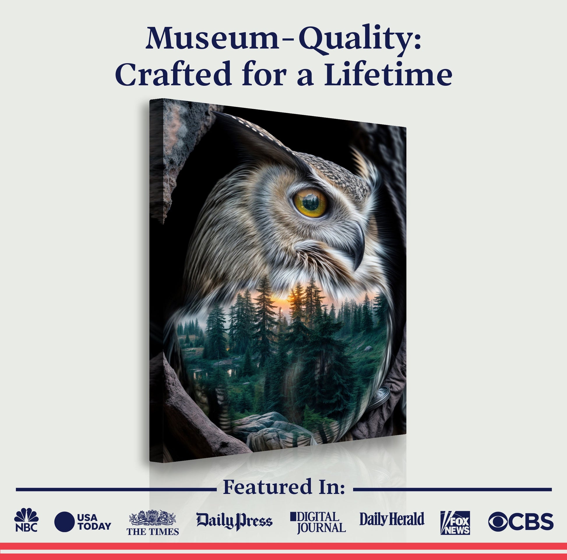 Owl Double Exposure Wall Art