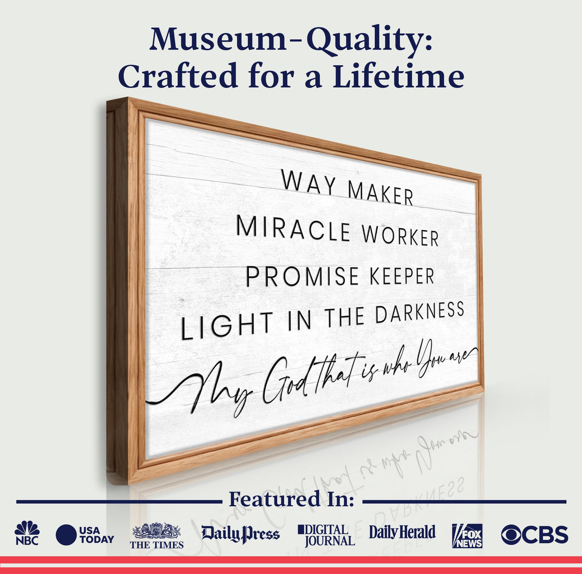 My God Way Maker Miracle Worker Faith Sign