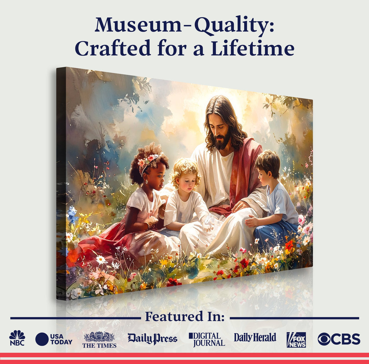 Jesus With Children Faith Wall Art VIII