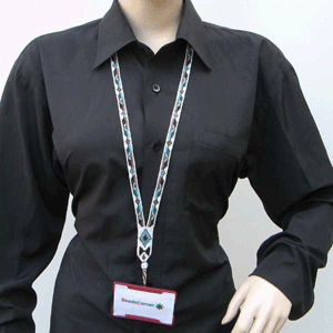 Blue/Brown Lanyard Id Holder