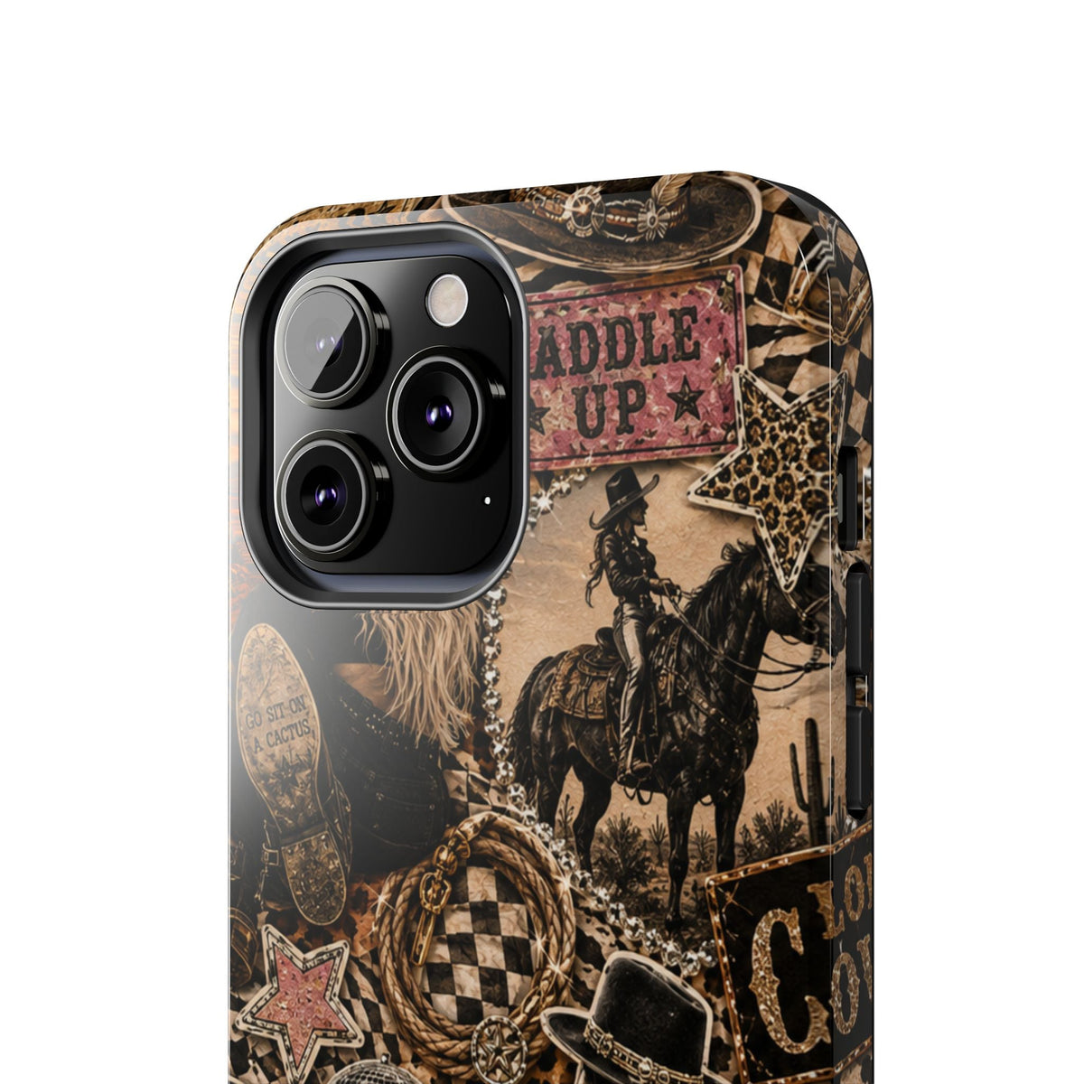 Western Collage Tough Phone Case — Cowboy Rodeo Lucky You Design