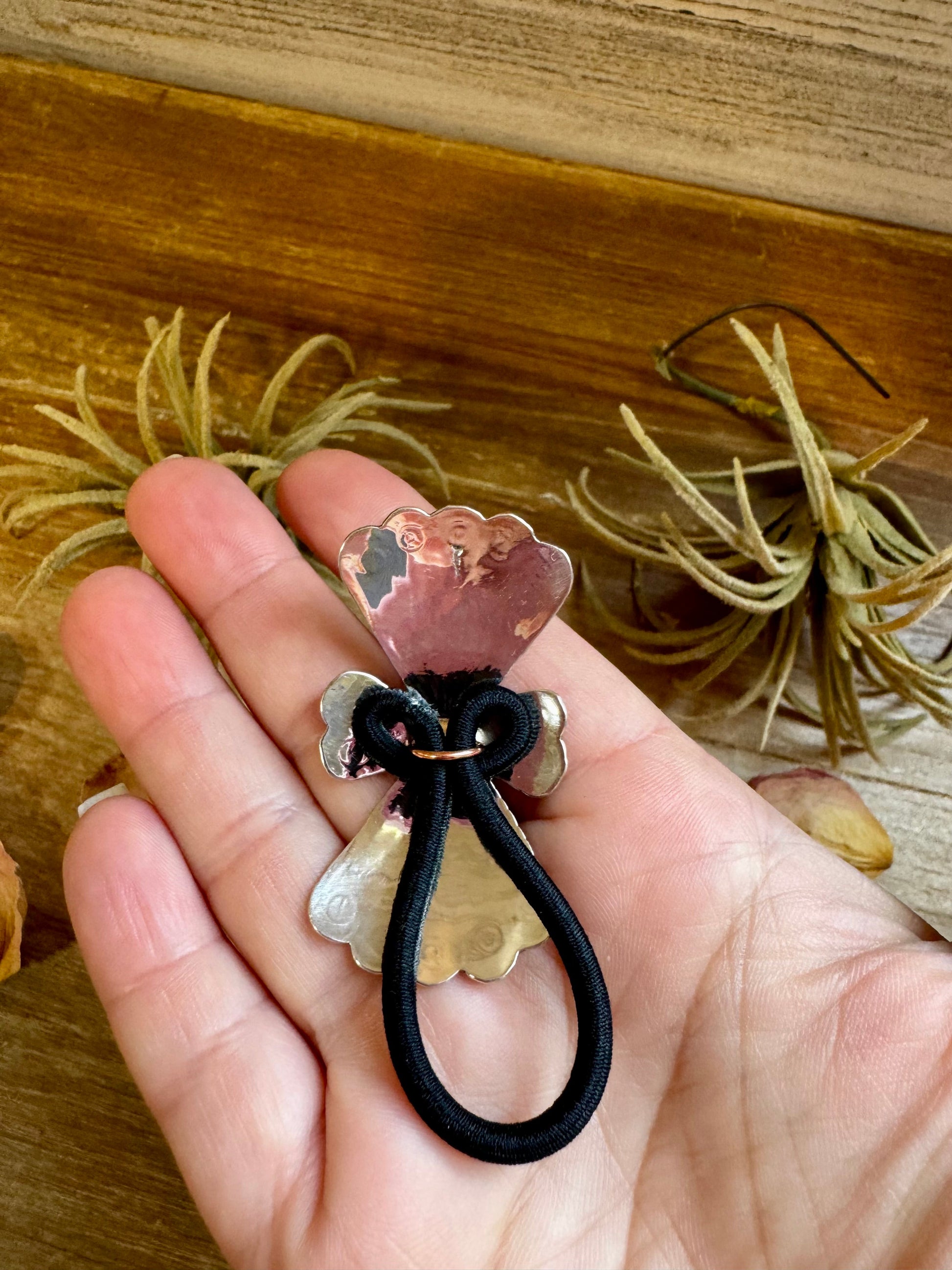 Sterling Silver Hair Tie with Kingman Turquoise