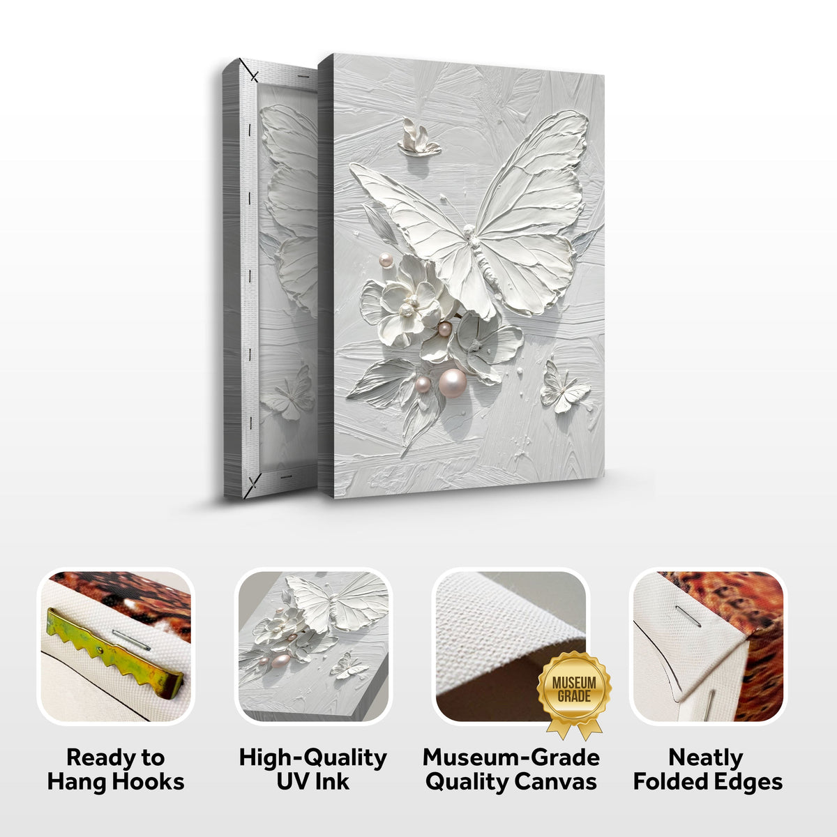 White Butterfly Wall Art