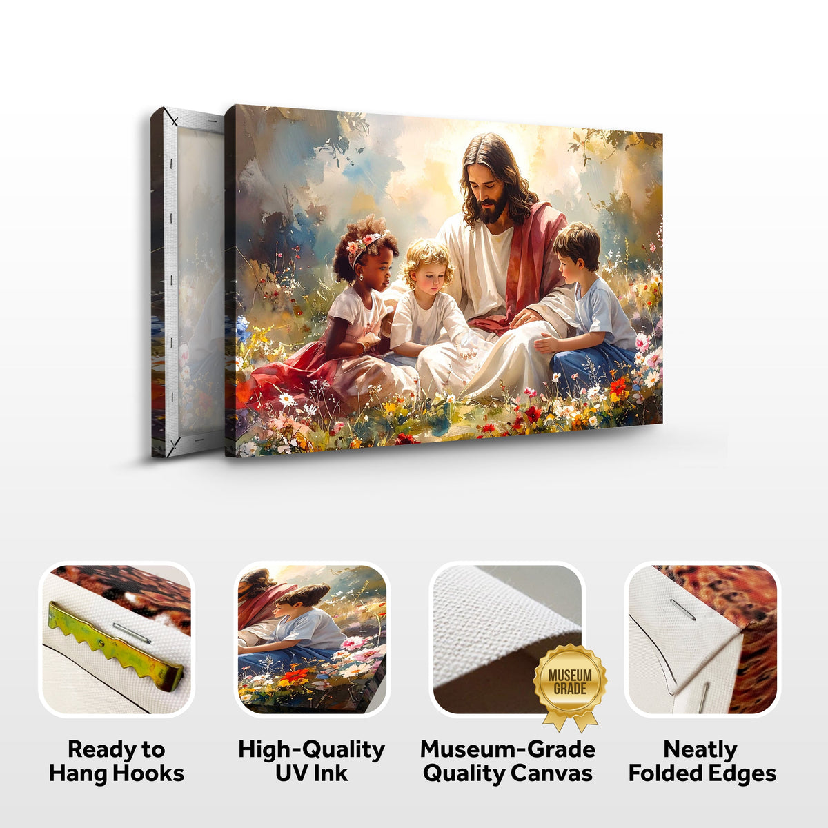 Jesus With Children Faith Wall Art VIII