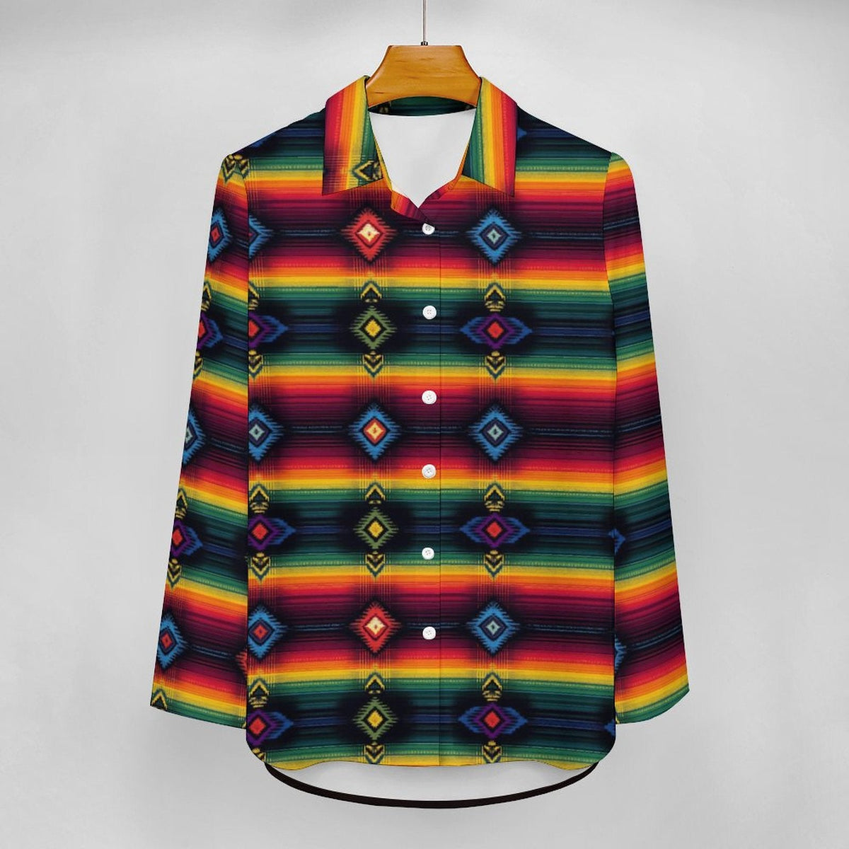 Baha Ranch Colores de Mexico Festival Button Up Blouse