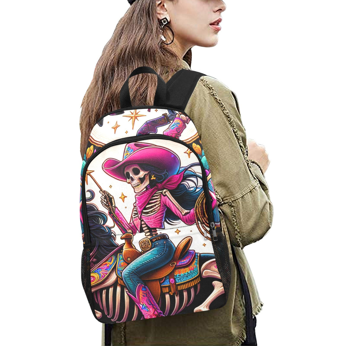 Baha Ranch Skeleton Cowgirl Backpack