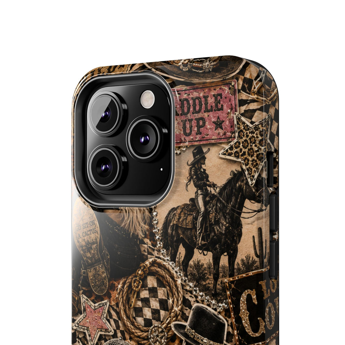 Western Collage Tough Phone Case — Cowboy Rodeo Lucky You Design