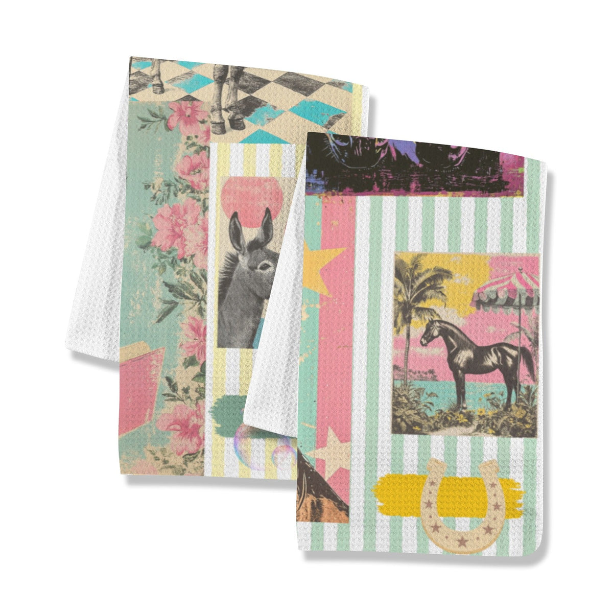 Baha Ranch Horse & Donkey Set of 2 Kitchen Towels Made in America