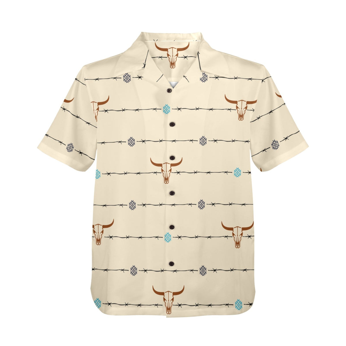 Baha Ranch Barbwire Aztec Hawaiian Shirt Made in America