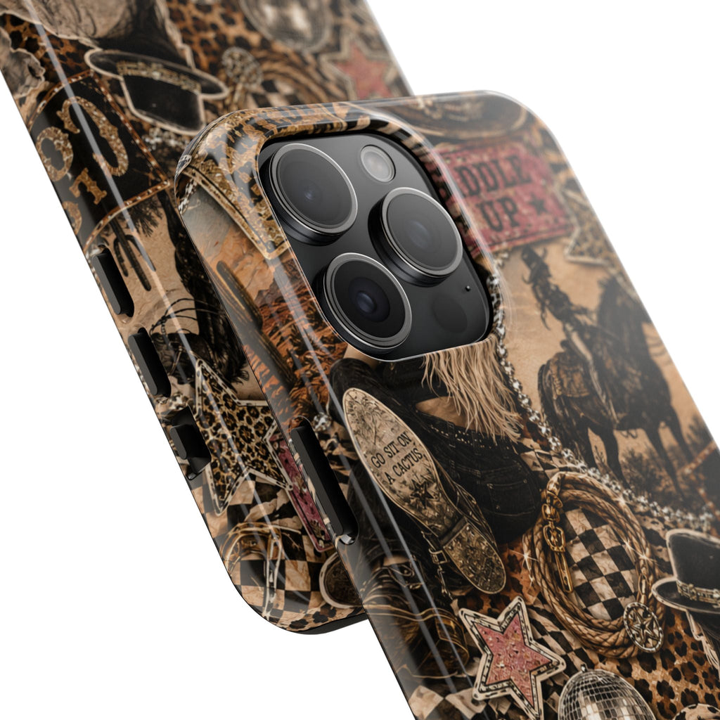 Western Collage Tough Phone Case — Cowboy Rodeo Lucky You Design