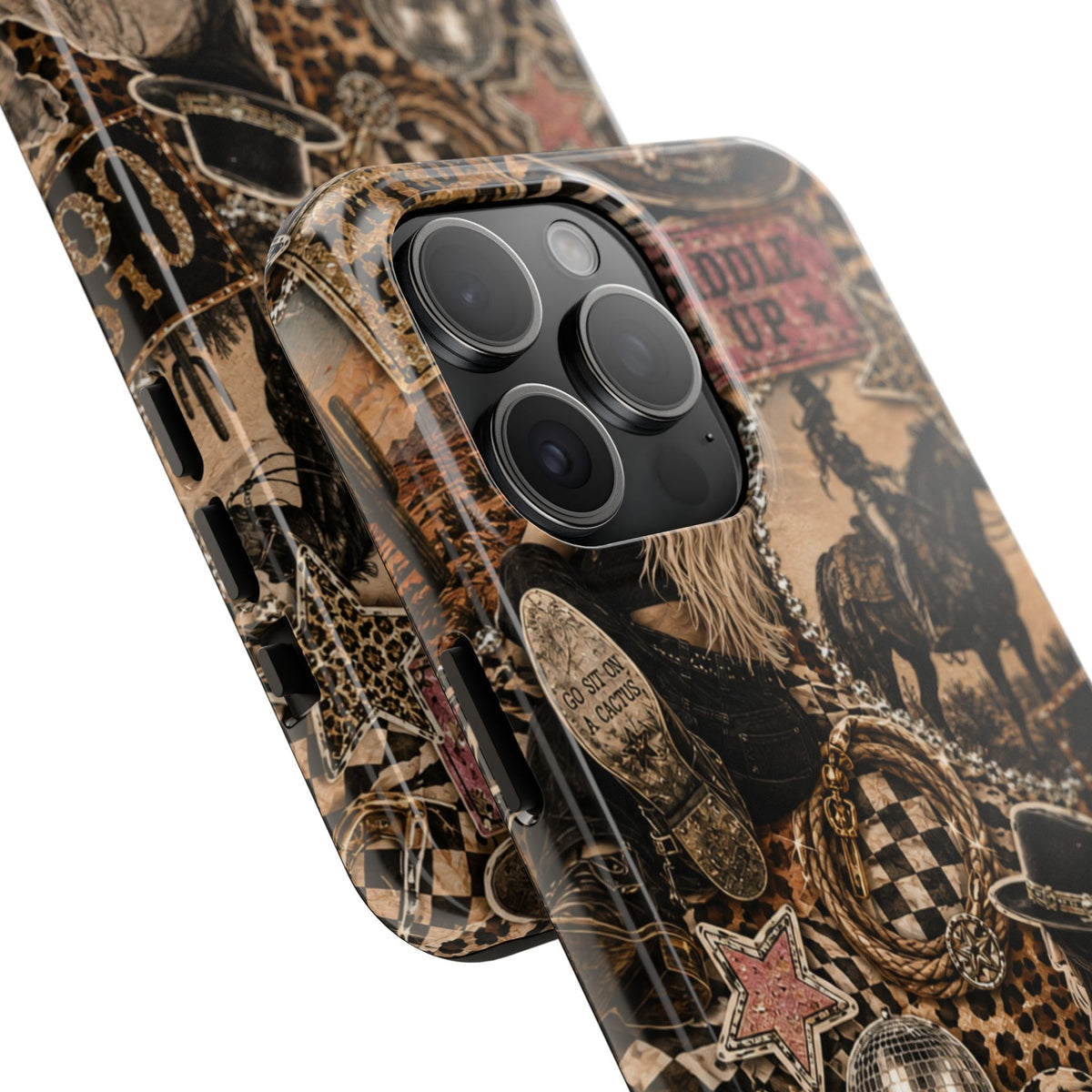 Western Collage Tough Phone Case — Cowboy Rodeo Lucky You Design