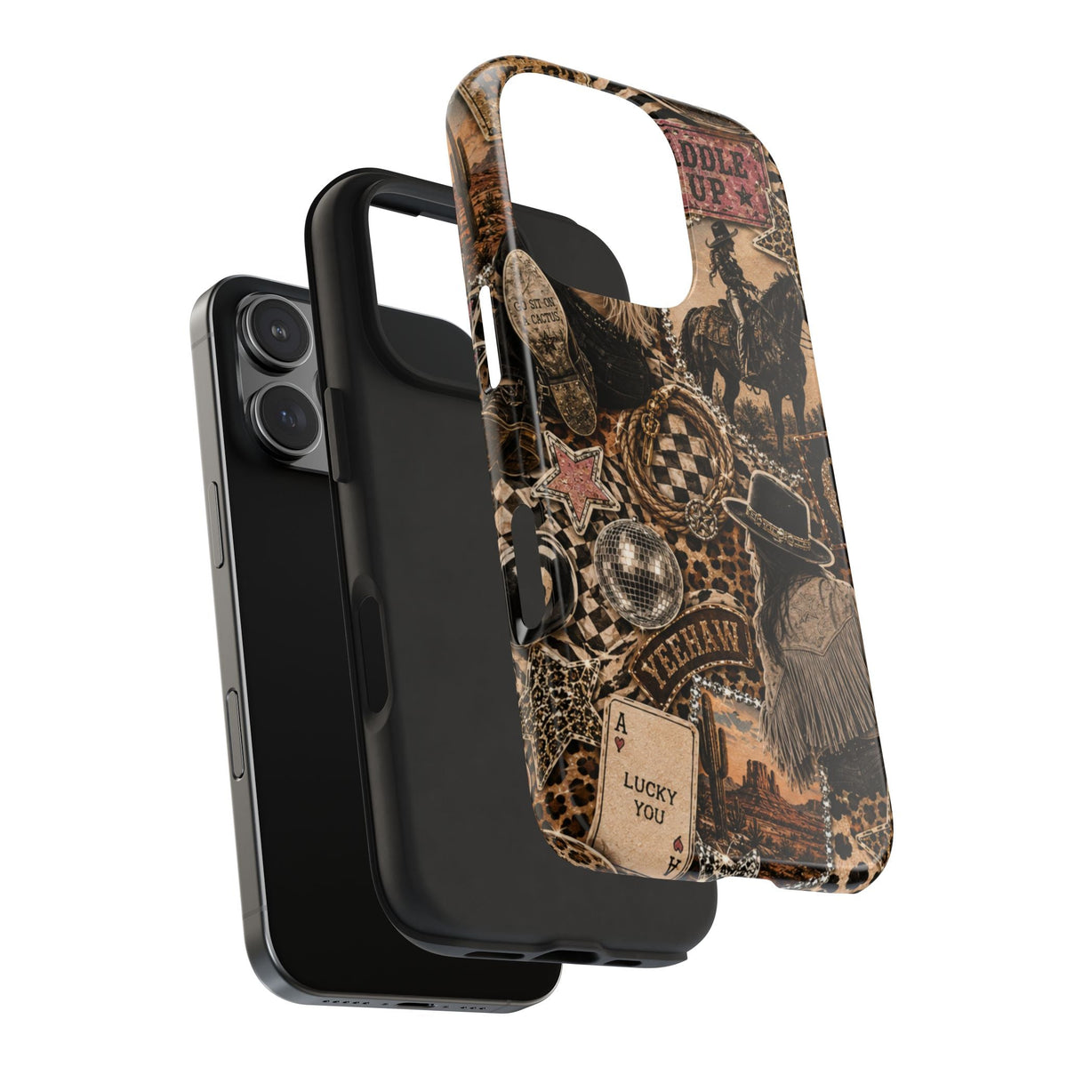 Western Collage Tough Phone Case — Cowboy Rodeo Lucky You Design