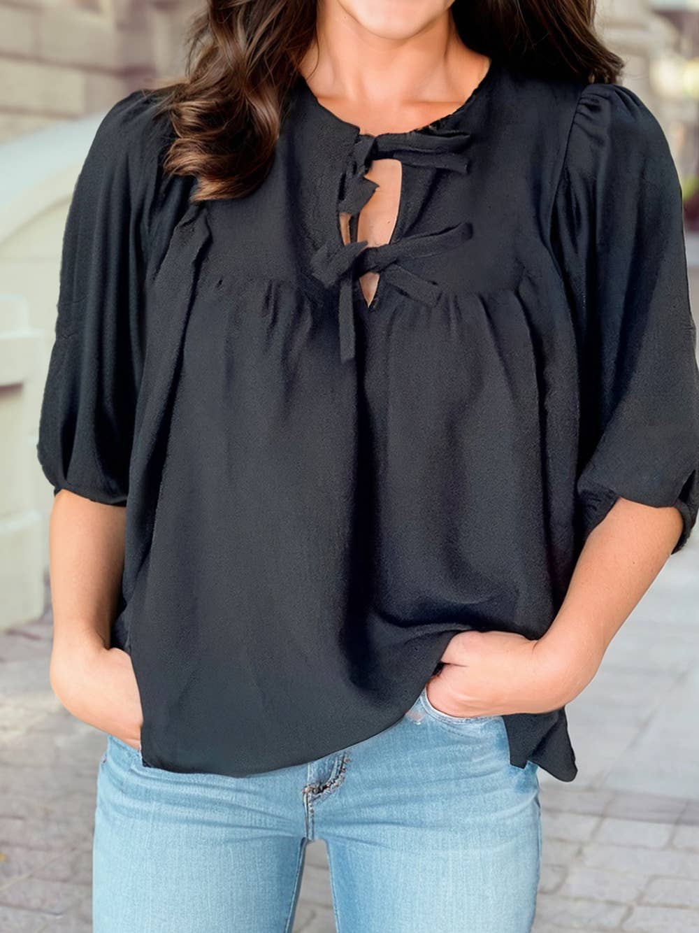 Bow Tie Neck Blouse